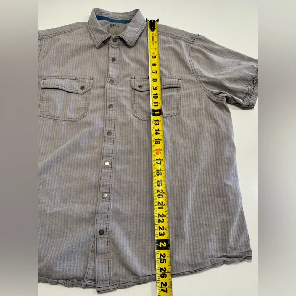 5.11 Tactical Button Up Shirt Mens Size LRG Gray Regular Fit Casual Short Sleeve - Picture 8 of 8